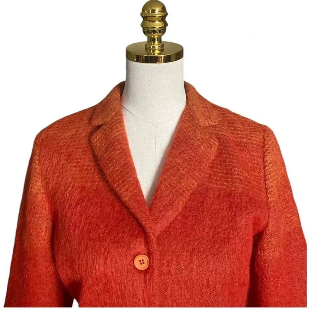 GERARD DAREL | Rustic Orange Wool Blend Blazer Size 38 (US 8) - Picture 6 of 11
